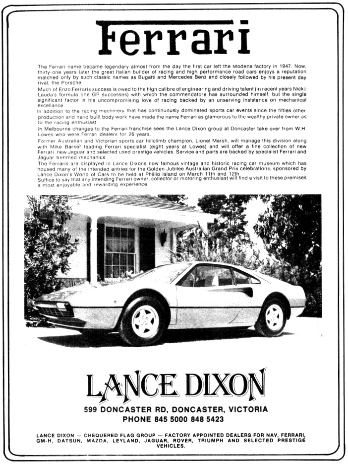 1978 Lance Dixon Motors Ferrari
